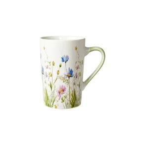 Krus med blomster og gr�n hank fra Speedtsberg - Tinashjem