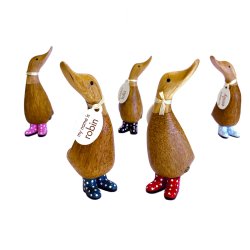 And Pink st�vler med hvide prikker ca. 10 cm - Fransenhom
