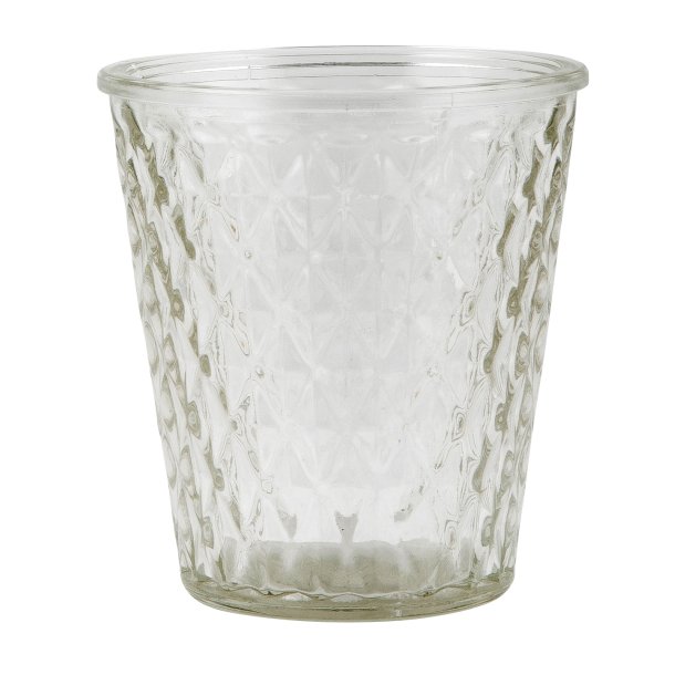Vase med tern klart glas fra Ib Laursen - Tinashjem