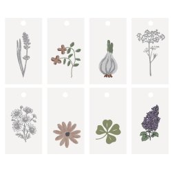 Til og fra kort med med blomster og kl�ver motiver 8 assorterede fra Ib Laursen - Tinashjem