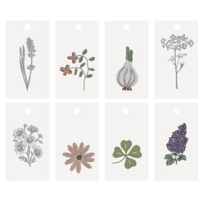 Til og fra kort med med blomster og kl�ver motiver 8 assorterede fra Ib Laursen - Tinashjem