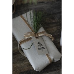 Til og fra kort med julemotiv 8 assorterede fra Ib Laursen p� gave med gran - Tinashjem