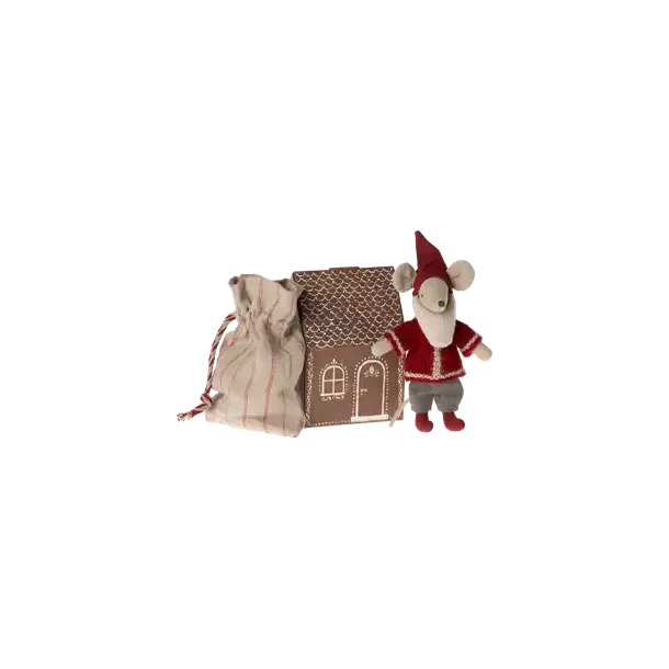 Maileg julemus julemand med hus - Tinashjem