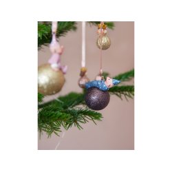 Medusa julekugle My first Christmas Girl med hvid b�nd - Fransenhome