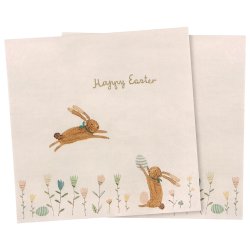 Maileg servietter happy easter field med kaniner - Tinashjem