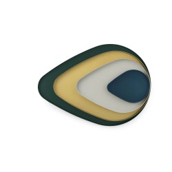 Normann Copenhagen Tivoli Peacock Tray X-small Midnight Blue s�t med 4 stk. - Fransenhome
