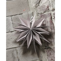 House Doctor stjerne Capella br�ndt r�d og hvid 30 cm med snor til oph�ng - Fransenhome