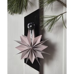 House Doctor stjerne Capella br�ndt r�d og hvid 20 cm h�ngende ved gren - Fransenhome