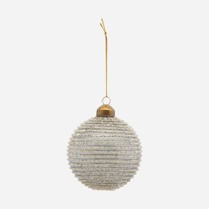 House Doctor julekugle ornament Horizontal glitter 8 cm med snor til oph�ng - Fransenhome