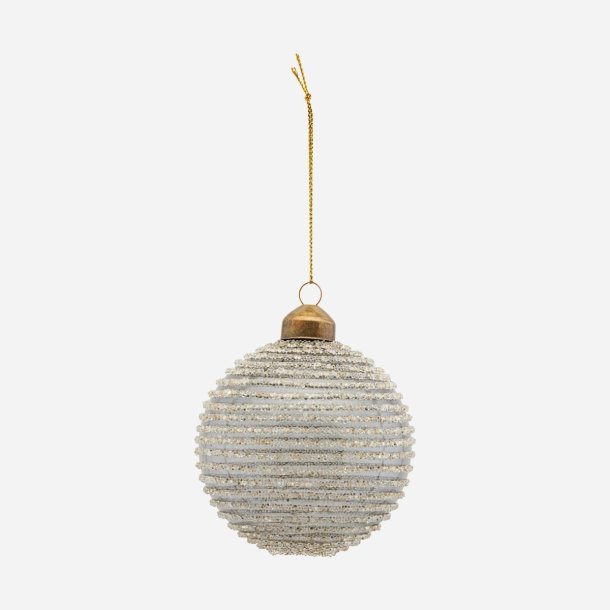 House Doctor julekugle ornament Horizontal glitter 8 cm - Tinashjem