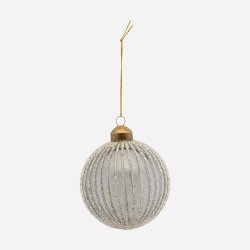 House Doctor julekugle ornament Vertical glitter 8 cm med snor til oph�ng - Fransenhome
