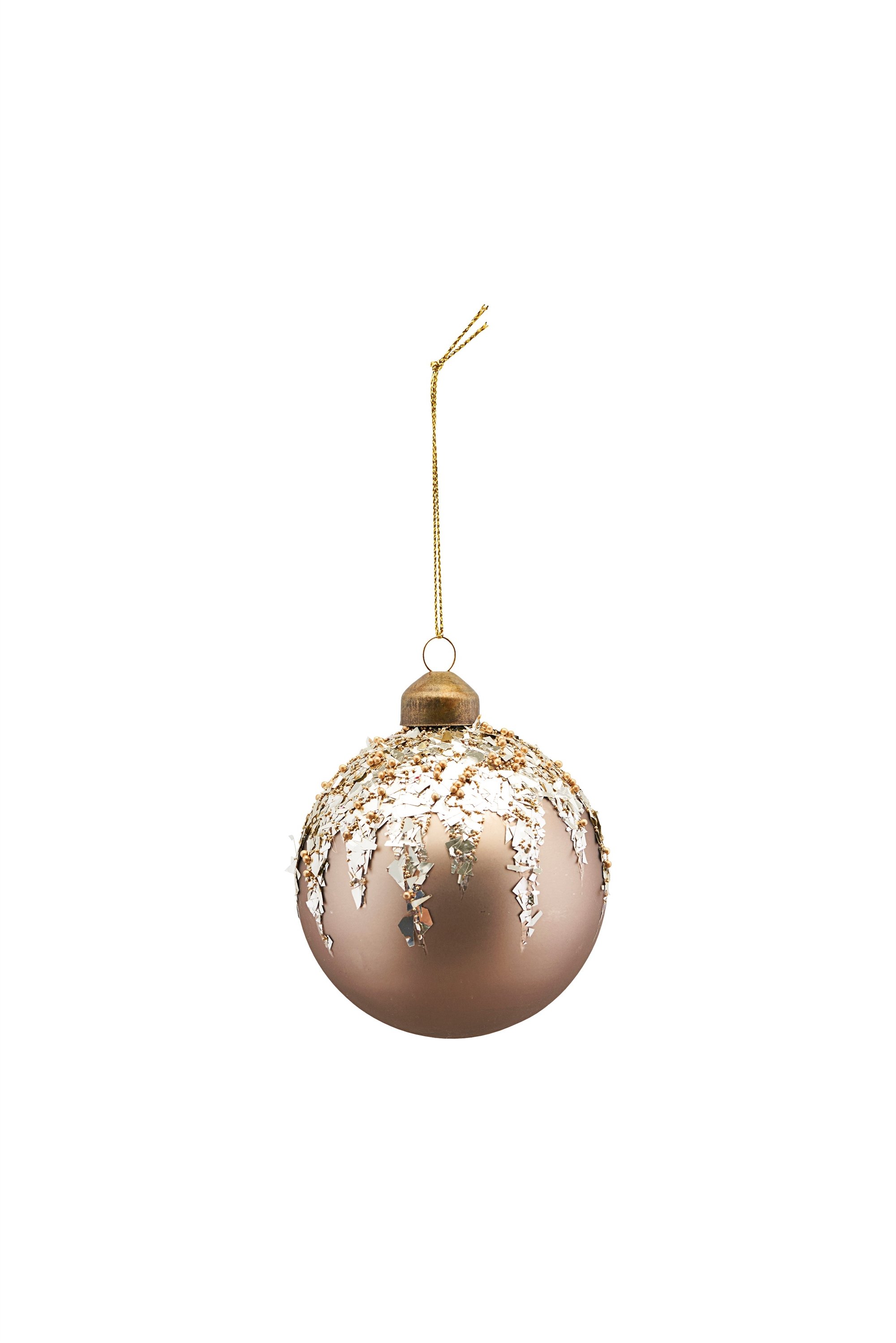 House Doctor julekugle ornament Flake beige 8 cm til oph�ng - Fransenhome