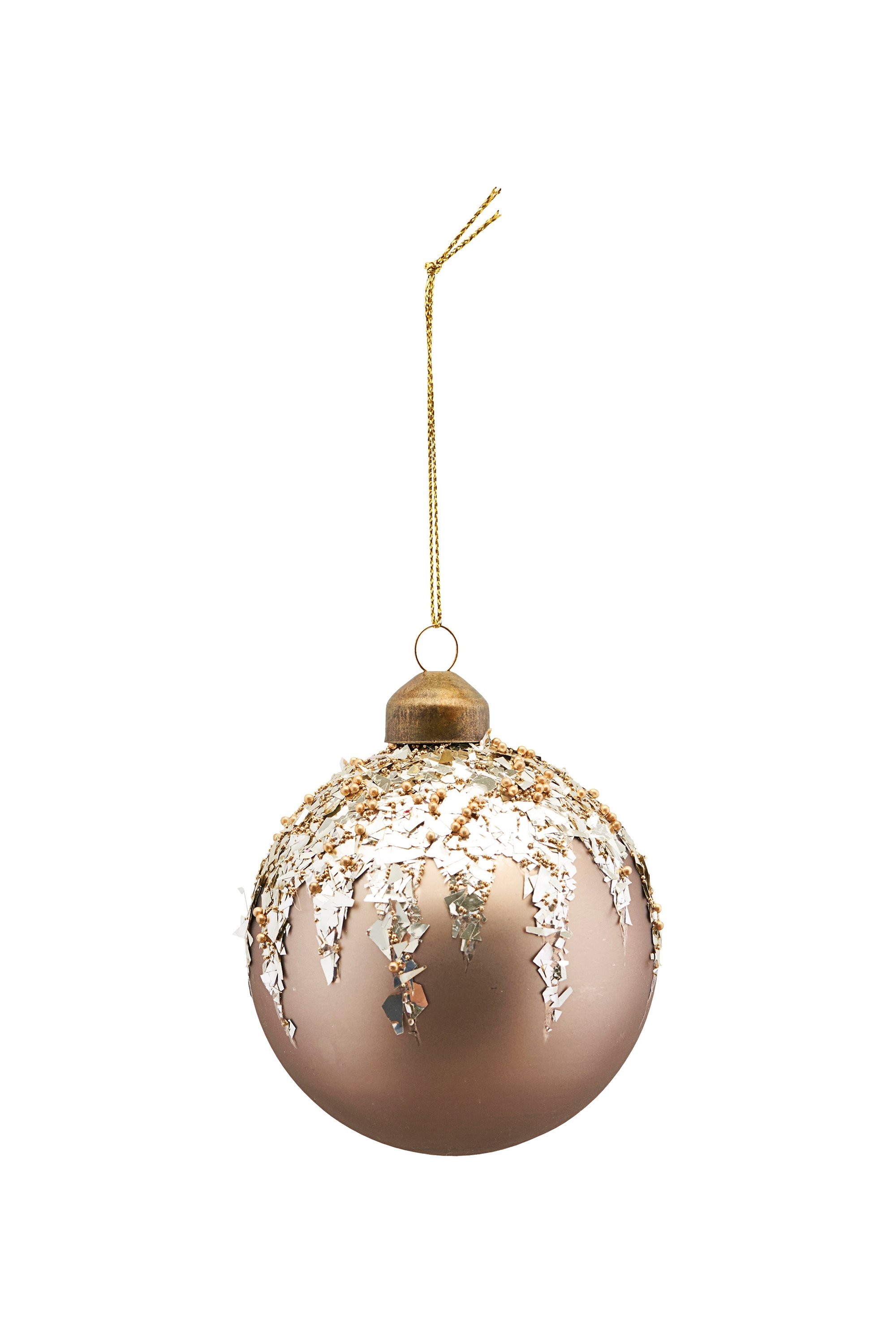 House Doctor julekugle ornament Flake beige 10 cm til oph�ng - Fransenhome