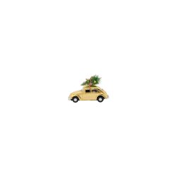 House Doctor xmas car golden 8,5 cm julebil med juletr� p� taget - Fransenhome
