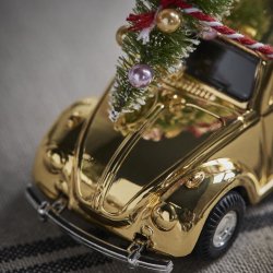 House Doctor xmas car golden 8,5 cm p� julebord - Fransenhome
