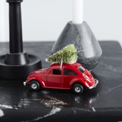 House Doctor xmas car r�d mini 8,5 cm p� reol ved lysestager - Fransenhome
