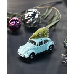 House Doctor xmas car light blue 12,5 cm med juletr� p� taget - Fransenhome