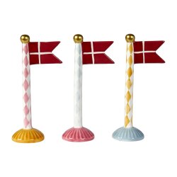 Flag 19 cm 3 forskellige harlekintern fra Speedtsberg - Tinashjem
