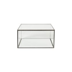 Kasse med l�g i glas med sorte kanter 25 x 25 x 13 cm