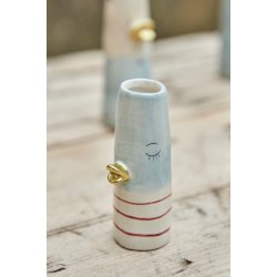 Vase and gr� og bl� 2 forskellige fra Speedtsberg p� bord - Tinashjmem