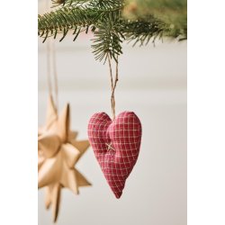 Hjerte fra My Nostalgic Christmas r�d fra Ib Laursen p� gran gren - Tinashjem
