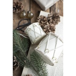 Tromme creme mini 5,5 cm fra Ib Laursen med anden tromme - Tinashjem