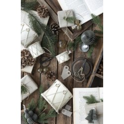 Tromme creme mini 5,5 cm fra Ib Laursen med andet julepynt - Tinashjem