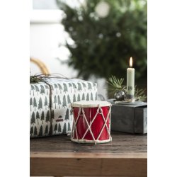 Tromme r�d 12,5 cm fra Ib Laursen p� bord ved gave - Tinashjem