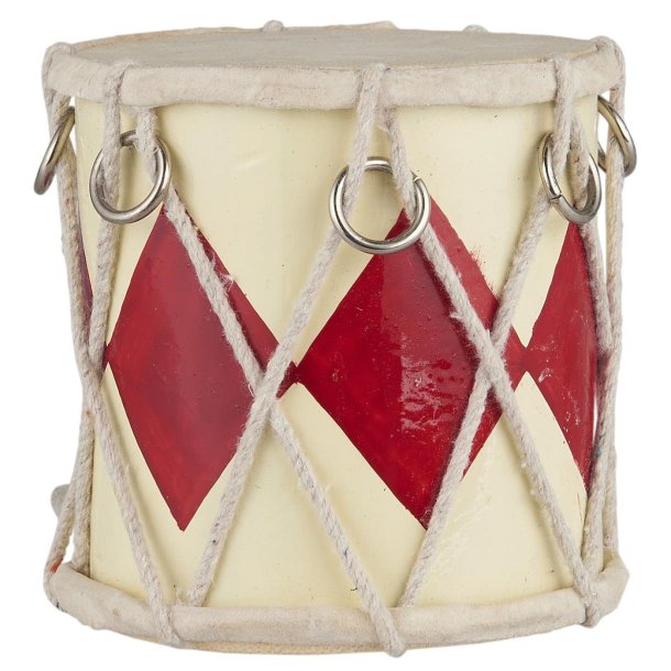 Tromme creme med r�d harlekin 10 cm fra Ib Laursen - Tinashjem