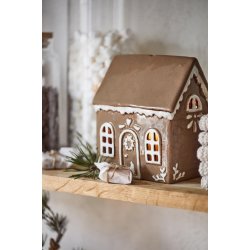 Hus til fyrfadslys Stillenat Gingerbread d�rkrans fra Ib Laursen p� hylde - Tinashjem