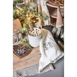 Hus til fyrfadslys Stillenat Gingerbread d�rkrans fra Ib Laursen p� julebord - Tinashjem