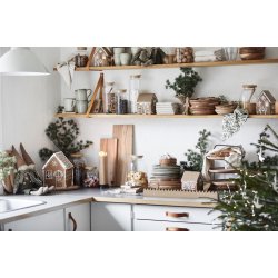 Hus til fyrfadslys Stillenat Gingerbread snekrystal fra Ib Laursen i k�kken - Tinashjem