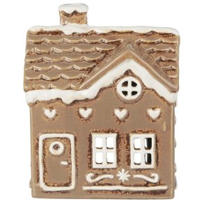 Hus til fyrfadslys Stillenat Gingerbread med firkantet d�r fra Ib Laursen - Tinashjem