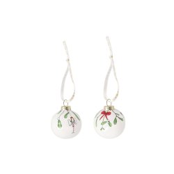 Medusa julekugler Jingle Bell White 2 stk. - Fransenhome