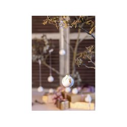 Medusa julekugler Jingle Bell White 2 stk. p� gren i vindue - Fransenhome