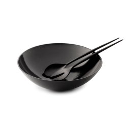 Normann Copenhagen Krenit salatsk�l sort med salatbestik - Fransenhome