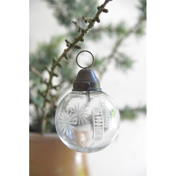 Jeanne d�Arc Living julekugle p� gren - Tinashjem