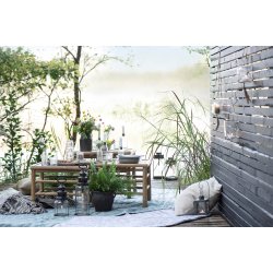 Flaske til bedelys med l�s lysindsats 13 cm fra Ib Laursen med lys i haven - Tinashjem