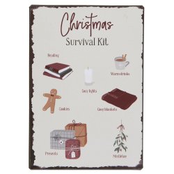 Metalskilt Christmas Survival Kit fra Ib Laursen - Tinashjem