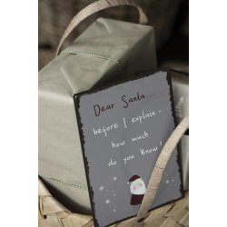 Metalskilt Dear Santa before I explain fra Ib Laursen ved gave - Tinashjem 