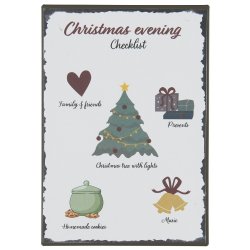 Metalskilt Christmas evening Checklist fra Ib Laursen - Tinashjem