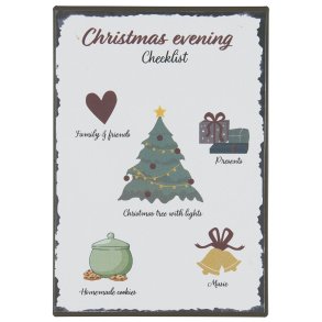 Metalskilt Christmas evening Checklist fra Ib Laursen - Tinashjem