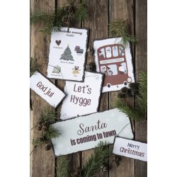 Metalskilt Christmas evening Checklist fra Ib Laursen liggende p� bord - Tinashjem