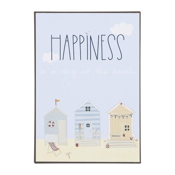 Metalskilt Happiness is a day at the beach fra Ib Laursen - Tinashjem