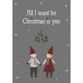 Metalskilt All I want for Christmas is you fra Ib Laursen - Tinashjem