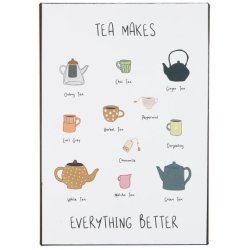 Metalskilt Tea makes everything better fra Ib Laursen - Tinashjem