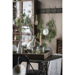 Holder glas med metall�g til bedelys fra Ib Laursen p� julebord - Tinashjem