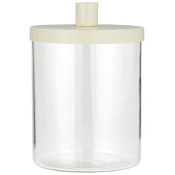 Holder glas med metall�g hvid til bedelys fra Ib Laursen - Tinashjem