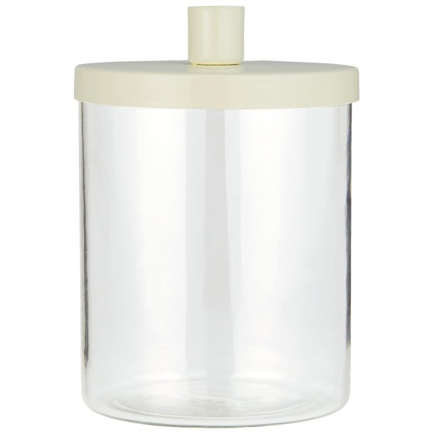 Holder glas med metall�g hvid til bedelys fra Ib Laursen - Tinashjem