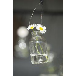 Flaske mini med sort oph�ng fra Ib Laursen h�ngende med blomst - Tinashjem